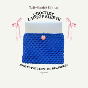Gehaakt laptop/iPad hoesje Beginnerspatroon - Linkshandige editie