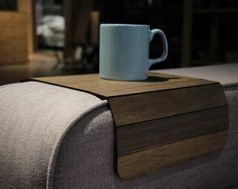 Couch Armrest, Sofa arm tray table, wooden couch wood bedside table coaster coffee cup foldable protector mat tv caddy end tables trays