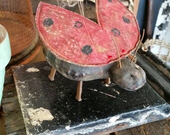 Primitive Spring Summer Lady Bug.  WOW