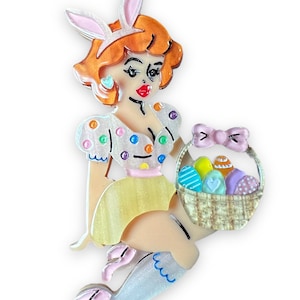 Bunny Belle Brooch by Lipstick & Chrome-TAWNY