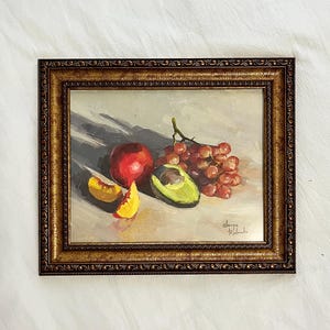 Fruits Still Life, Original Painting, Print, Gouache, Framed