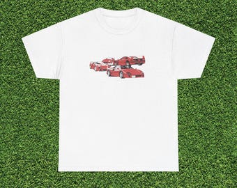 Ferrari F40 Retro Vintage Car Graphic Tee, Unisex Summer Comfort T-Shirt, Car Enthusiast Gift, Father's Day Gift, Vintage Car Y2k Shirt