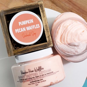 Womens Pumpkin Pecan Waffles Fall Autumn Creamy Whipped Body Butter Natural Skin Care Hand Lotion Bath Body Cream Moisturizer