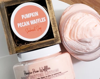 Womens Pumpkin Pecan Waffles Fall Autumn Creamy Whipped Body Butter Natural Skin Care Hand Lotion Bath Body Cream Moisturizer