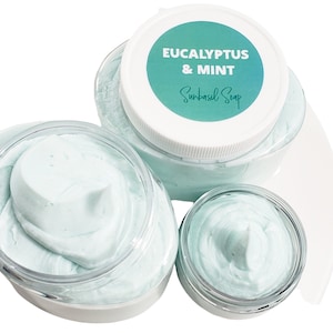 Whipped Body Butter - Eucalyptus & Mint Whipped Body Butter Lotion. Natural Body Butter. Hand cream. Best Seller