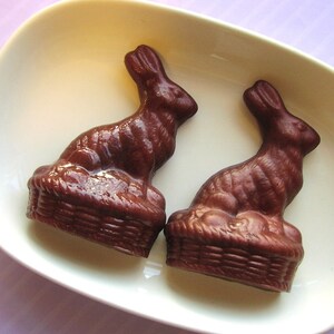 Chocolate Easter Bunny Soap Easter basket stuffer for kids Easter basket filler for adults Handmade soap at Sunbasilgarden Soap image 2