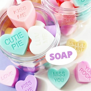 Valentine's kids Valentines Day Favors Valentine's Kids Gift Valentine Soaps Valentine's Day Gift CONVERSATION SWEETHEART Soaps Hearts funny