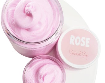 Rose Whipped Body Butter – Handmade Vegan Body Cream, Non-Greasy
