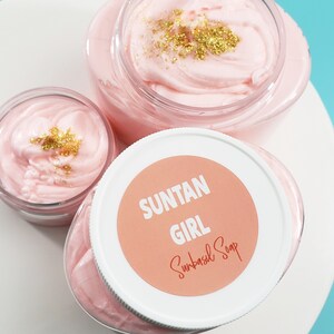 Whipped body butter. Natural lotion. SUNTAN Girl Whipped Body Butter. Natural skin care. Skincare. smells like suntan lotion. Body lotion image 2