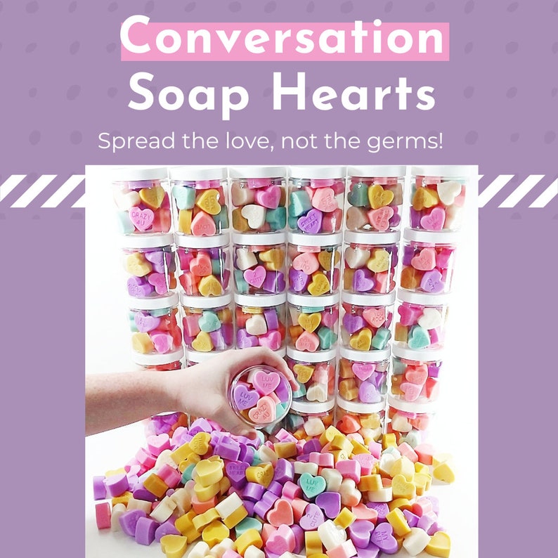 Valentine's Gift Friend Valentines Day Gift Best friend Galentine Gift Ideas CONVERSATION HEART handmade soap gift set for her Valentine kid image 2