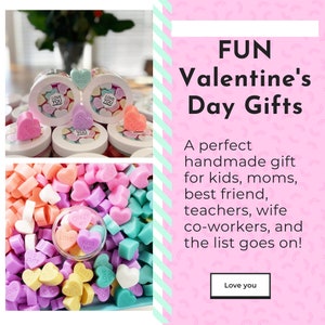 Valentine's Gift Friend Valentines Day Gift Best friend Galentine Gift Ideas CONVERSATION HEART handmade soap gift set for her Valentine kid image 3