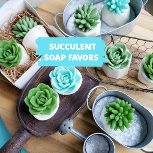 Bridal Shower Favors  Succulent Soap Favors Handmade Soaps Personalized Favor Bridal Party Gift  Succulent Wedding Unique Ideas for Guests