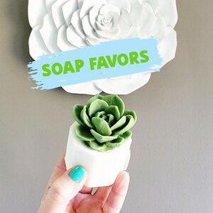 Wedding Favors / Succulent Soap Favors  / Handmade Soaps / Personalized Favor / Succulent Wedding / Rustic Wedding / Personalized