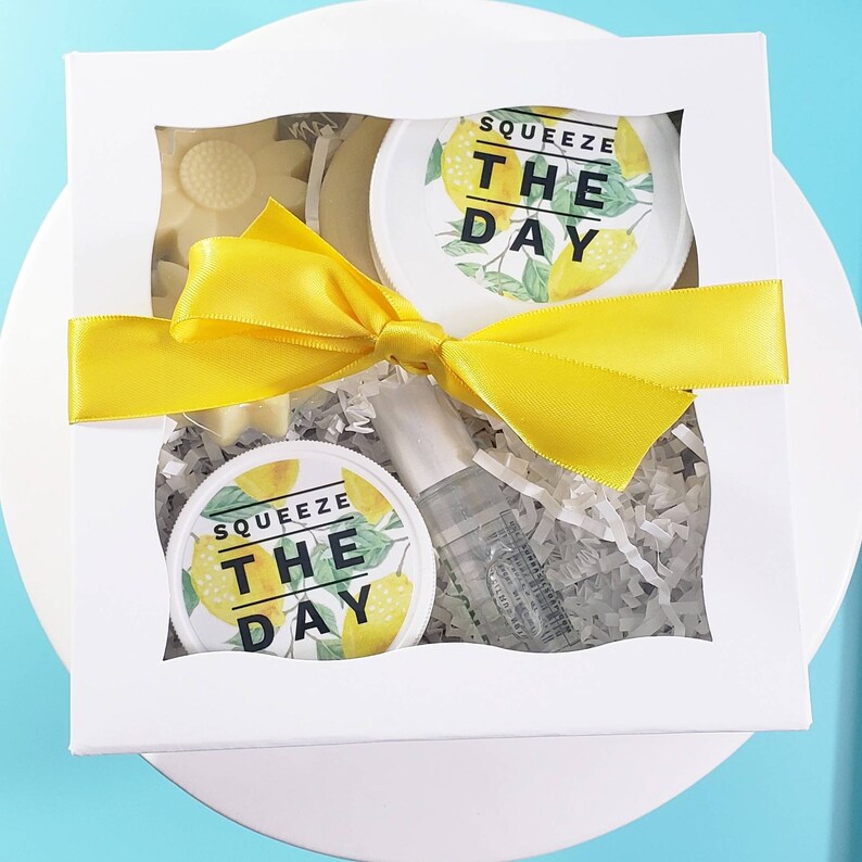 Spa Gift. Gift for Her. Bath Gift Set. Lemon Bath and Body Gift Set. Gift for Mom. Birthday Gift. Thank you Gift. Friend Gift. Mom Gift Box image 4