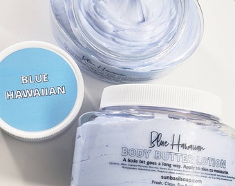 Blue Hawaiian Cocktail Lotion. Hand and Body Lotion.  Moisturizer . Body Butter. Tropical, Summer, Beach