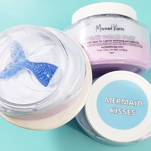 Mermaid Sugar Scrub. Whipped Sugar Scrub Soap Mermaid Gift. Gift for Her. Emulsified Whipped Scrub. Mermaid birthday party. Under the Sea