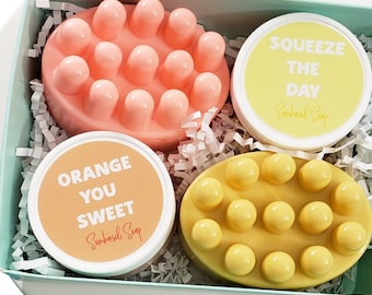 Self Care Gift Box. Spa Gift Set Massage Bar Body Butter. Relaxation Gift for Best Friend. Self Love Gift. Orange Soap. Lemon. Spa Gift Box