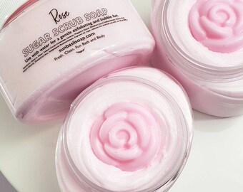 Rose Sugar Scrub | Foaming Exfoliating Body Polish
