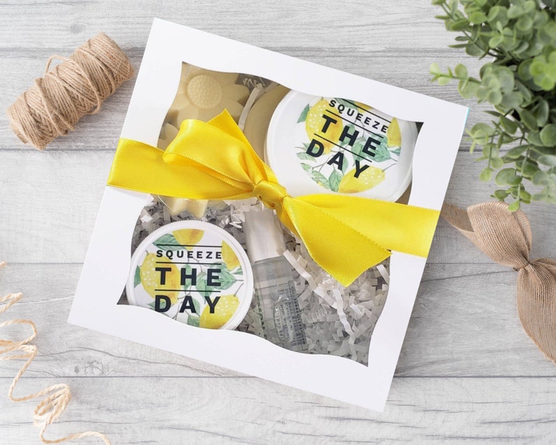 Spa Gift. Gift for Her. Bath Gift Set. Lemon Bath and Body Gift Set. Gift for Mom. Birthday Gift. Thank you Gift. Friend Gift. Mom Gift Box image 5