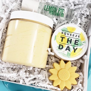 Spa Gift. Gift for Her. Bath Gift Set. Lemon Bath and Body Gift Set. Gift for Mom. Birthday Gift. Thank you Gift. Friend Gift. Mom Gift Box image 9