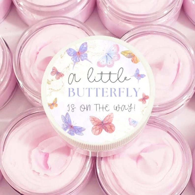 Butterfly Baby Shower Party Favor for Guests Girl Baby Shower Hand Cream Favors Butterfly Theme Birthday Favors Personalized Favor Pink image 1