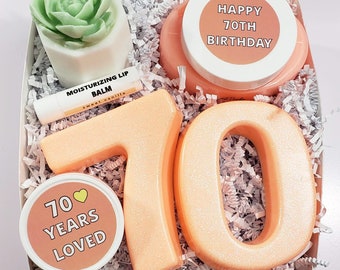 70th Birthday Gift Box for Women, 70th Birthday Gift for Her, 70 Years Loved, Happy 70th Birthday, Birthday Present, Gift for Grandma