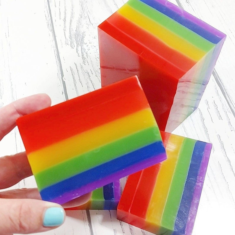 Rainbow Soap. unique gift. Natural Soap. Best friend gift. Vegan Soap. Rainbow gifts. Pride gift. Handmade soap. Rainbows and happy gifts image 9