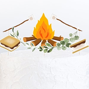 S'mores Birthday Centerpiece, S'mores Cake Topper, Cut Outs, S'mores Party, Camping, Campfire, Bonfire, Smore Fun With Friends, Digital A520