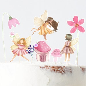 Fairy Birthday Centerpiece Cake Topper Cut Outs Fairy First Birthday Fairy Garden Party Enchanted Forest Floral Digital Download A682