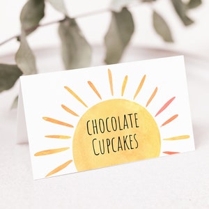 Bearbeitbare Sunshine Zelt Karten Food Labels Boho Little Sunshine Party You Are My Sunshine Junge Mädchen Geschlecht Neutral Digitaler Download A681