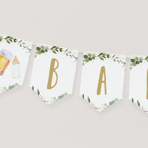 Editable Baby is Brewing Baby Shower Banner Beer Baby Shower - Etsy