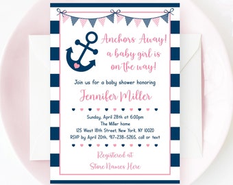Nautical Girl Baby Shower - Etsy