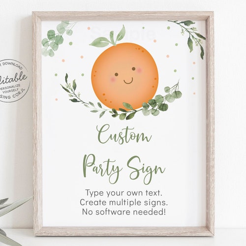 "Welcome Cutie" Baby Shower Banner - Little Cutie Orange Theme Party Decorations - View #4