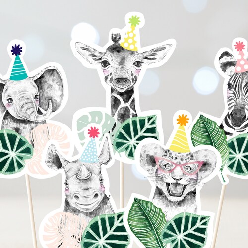 Safari Cake Toppers INSTANT DIGITAL DOWNLOAD Printable Party - Etsy