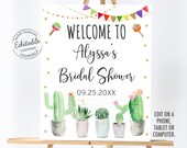 EDITABLE Fiesta Bridal Shower Welcome Sign Taco Bout Love Cactus Succulent Couples Bridal Shower Printable Digital Instant Download B144