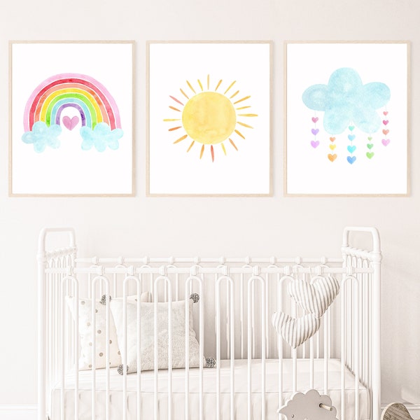 Rainbow Nursery Art - Etsy