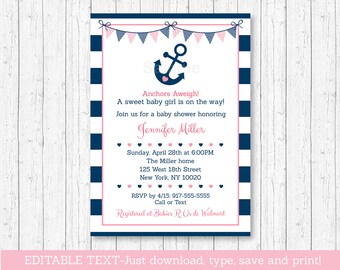 nautical invitation etsy