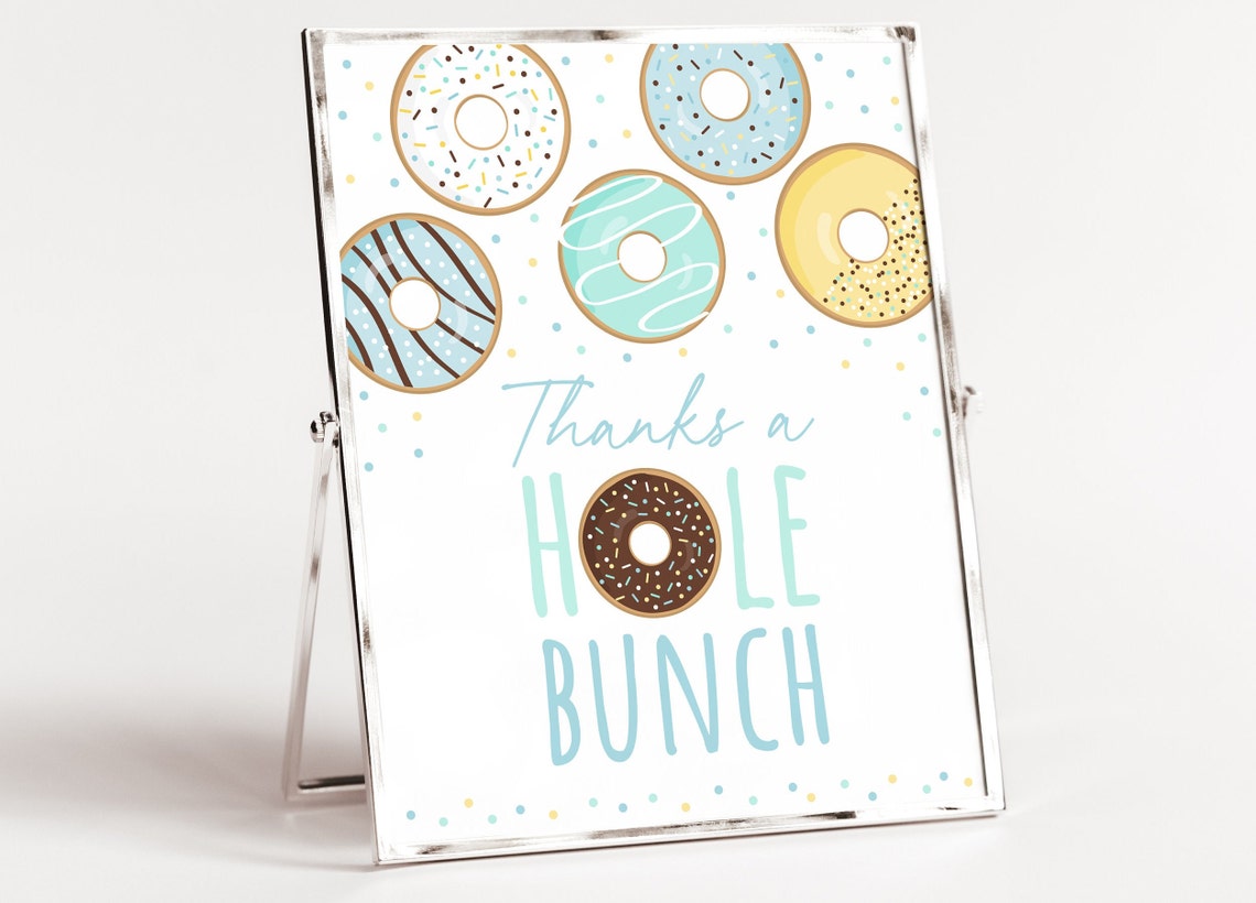 Donut Birthday Party Favor Sign Thanks A Hole Bunch Donut - Etsy