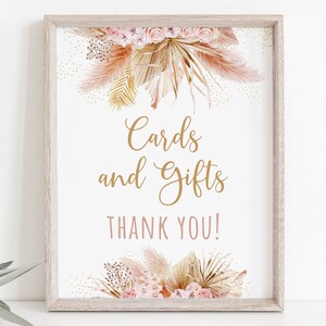 Herbe de la pampa - Cartes et cadeaux signe Herbe de la pampa Baby Shower Boho Baby shower désert tropical Floral rose Floral Téléchargement numérique A625