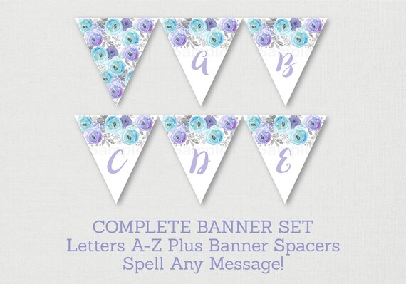 Winter Floral Baby Shower Banner Floral Baby Shower Purple Winter Floral Baby Shower Banner Floral Baby Shower Purple