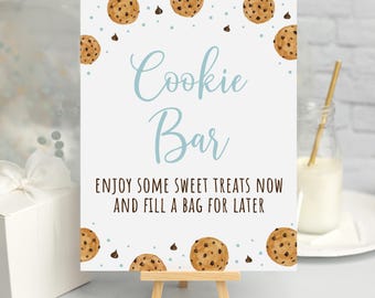 Cookie Bar Birthday Sign, Cookie Table Sign, One Sweet Cookie Birthday, Sweet One, Blue Boy 1st Birthday, Cookie Party, Download A737