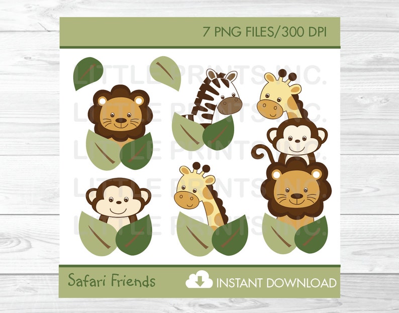 Cute Safari Jungle Animals Clipart Jungle Animal Baby Shower Safari Baby Shower Personal Use Instant Download A311 Clip Art Art Collectibles Timinox Com