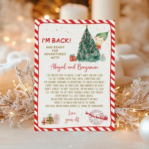 Editable Elf Arrival Letter Elf Return Letter Christmas Elf I&#39;m Back Letter Elf Welcome Letter Hello From Elf Letter Printable A684