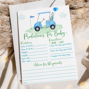 Golfvoorspellingen voor babyspeladvieskaarten Golf babyshower Par-tee jongen babyshower afdrukbare digitale download A695