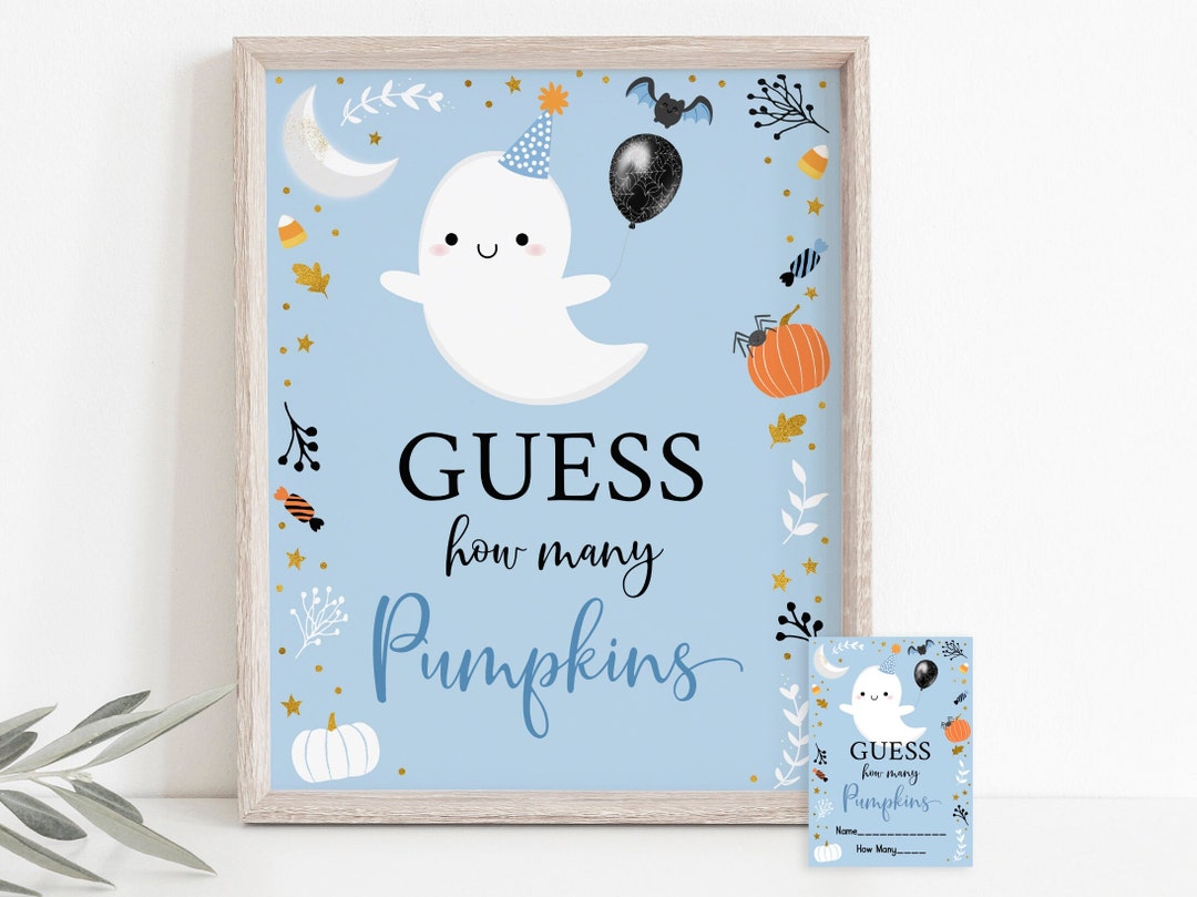 Guess How Many Pumpkins Game Guess How Many Candies Game Blue - Etsy