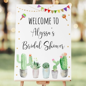 Editable Fiesta Bridal Shower Welcome Sign Taco Bout Love Cactus Succulent Couples Bridal Shower Printable Digital Instant Download B144