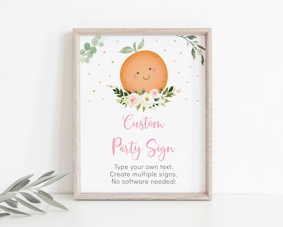 EDITABLE Pink Little Cutie Baby Shower Sign Table Little Cutie On The Way Clementine Baby Girl Shower Printable Instant Download A535 Il_570xn