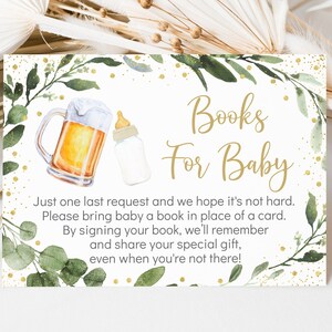 Baby is aan het brouwen Boekaanvraagkaarten Baby is aan het brouwen Babyshower bier Babyshower groen coed genderneutraal afdrukbare Instant Download A526