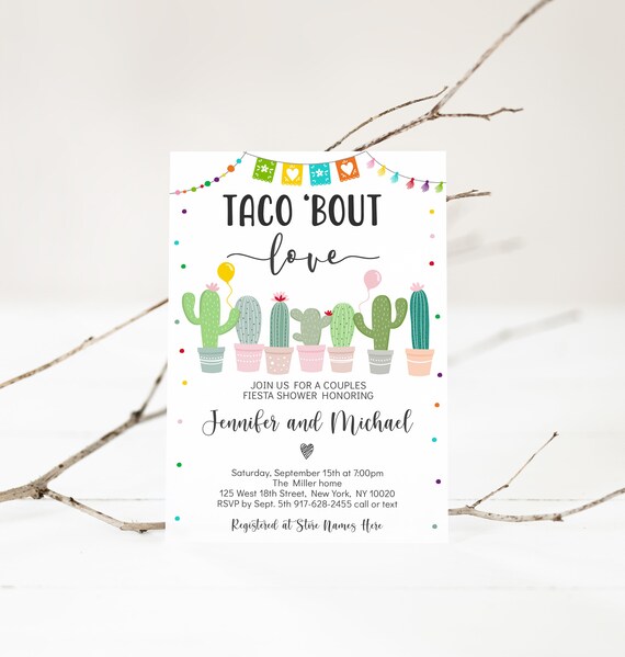 Avery Editable Taco Bout Love Fiesta Invitation Fiesta Bridal Shower Cactus Digital Succulent Instant Downlo Couples Fiesta Printable