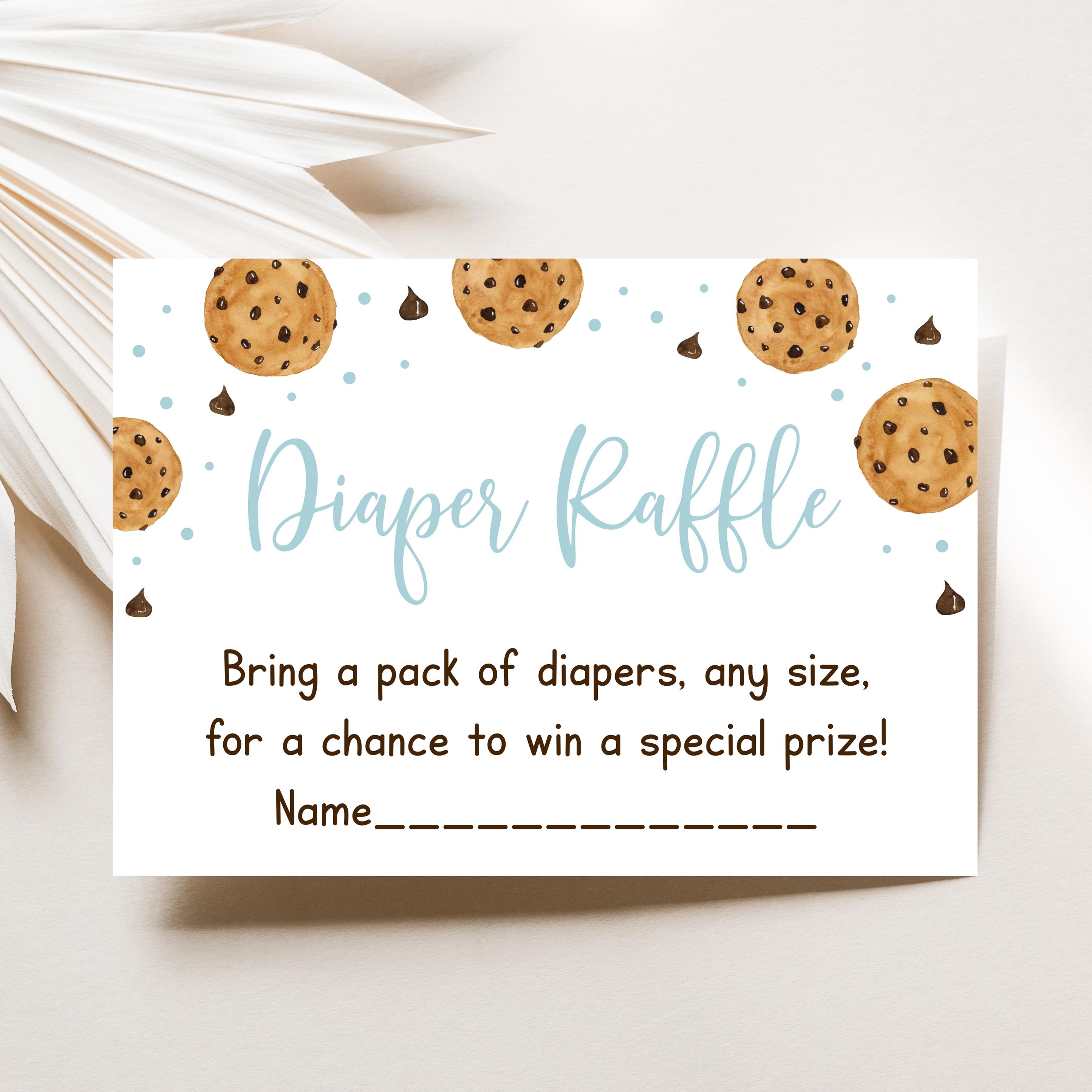 Cookie Raffle Cookie Baby Shower Diaper Raffle Card, Little Cookie Baby Shower ...